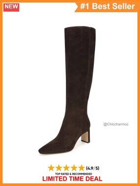 Knee High Pointed Toe Block Heel Leather Boots